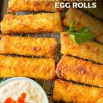The Best Buffalo Chicken Egg Rolls Pinterest Pin