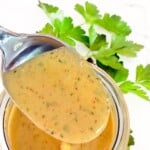 a close up of buffalo ranch dressing recipe