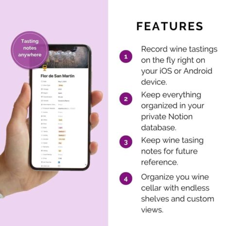 How to Order a list of wine journal pros features