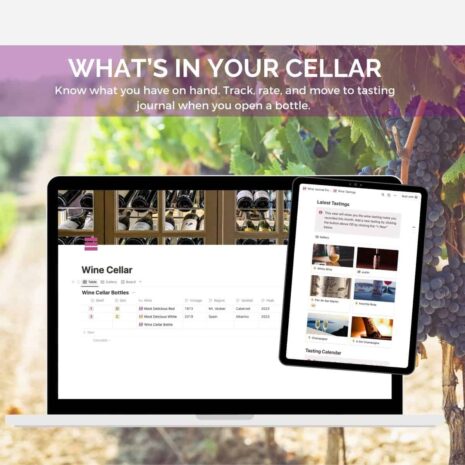 Laptop Mockup 1 (2) Mock up of the wine cellar organization feature of wine journal pro